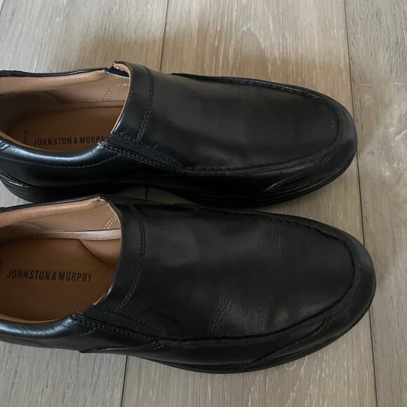 Johnston & Murphy 25-7205 Men's 9.5M Black Leather Slip On Loafer Shoe Sheepskin - Picture 2 of 8